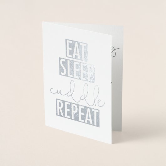 食べ眠る 箔カード (正面)