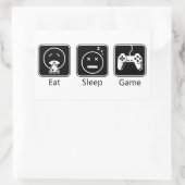 食べ眠る 長方形シール (バッグ)