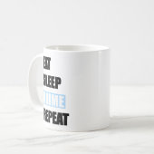 食べ眠れアニメ繰り返し! コーヒーマグカップ (正面左)