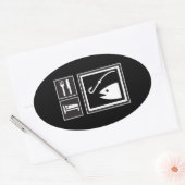 食べ眠れ! 楕円形シール (封筒)