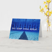 食べ眠れ。泳いで。繰り返し:水泳 カード (黄色い花)