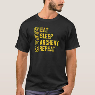 食べ眠アーチェリーシンプルリピート射手 Tシャツ