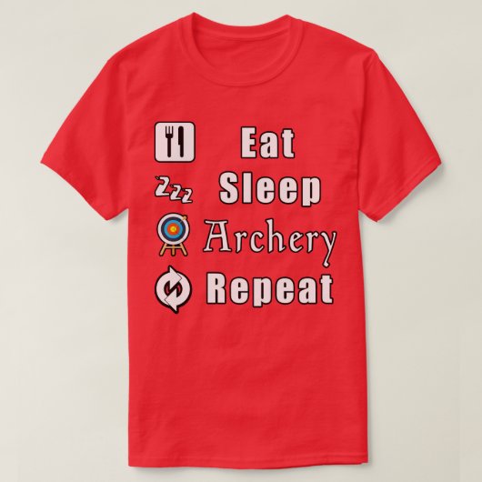 食べ眠アーチェリー Tシャツ (デザイン正面)