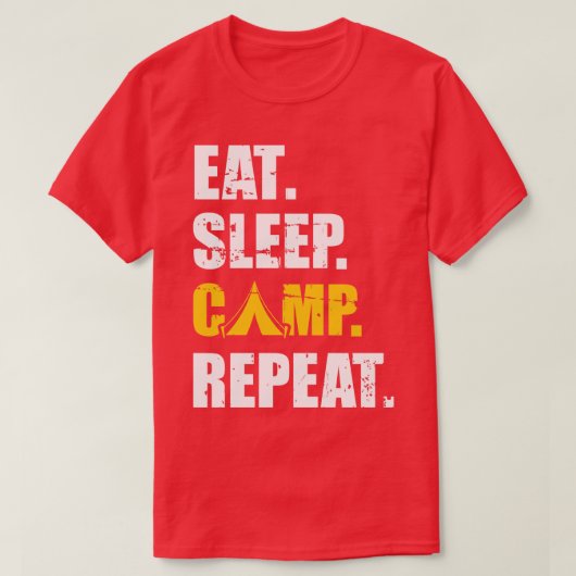 食べ眠キャンプの繰り返し Tシャツ (デザイン正面)