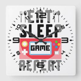 食べ眠ゲーム スクエア壁時計