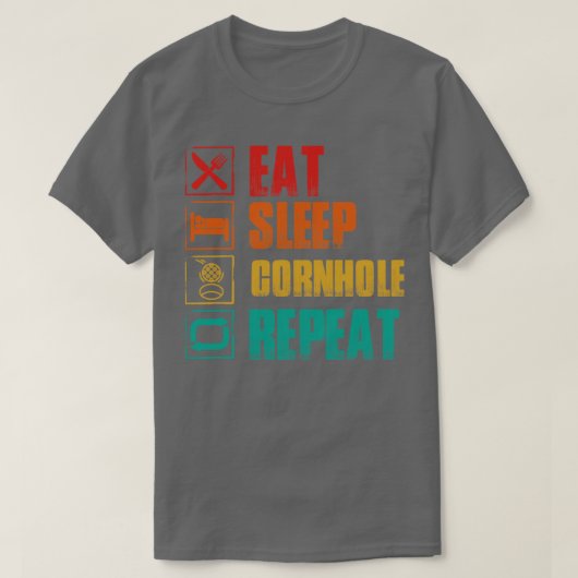 食べ眠コーンホールリピート Tシャツ (デザイン正面)