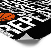 食べ眠サッカーのバスケットボールのリピートおもしろいボール ポスター (角)