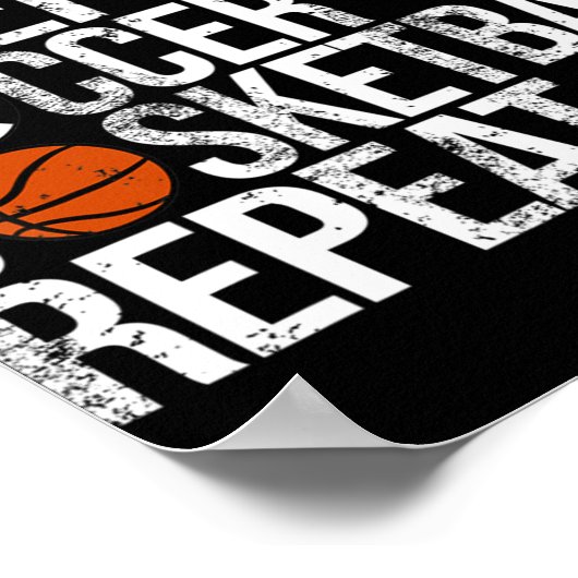 食べ眠サッカーのバスケットボールのリピートおもしろいボール ポスター (角)