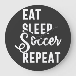 食べ眠サッカー ラージ壁時計