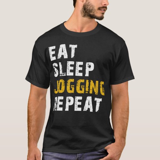 食べ眠ジョギング反復 Tシャツ (正面)