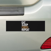 食べ眠チェス繰りチェス バンパーステッカー (車上)