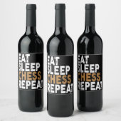 食べ眠チェス繰りチェス ワインラベル (ボトル)