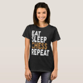 食べ眠チェス繰りチェス Tシャツ (正面フル)