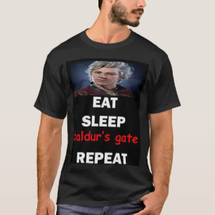 食べ眠バルドス門リピート Tシャツ
