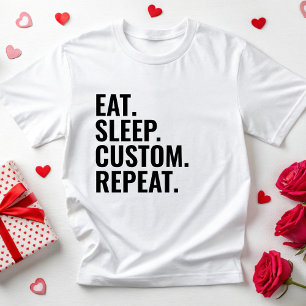 食べ眠パーソナライズされたカスタム文字彼女の彼 Tシャツ