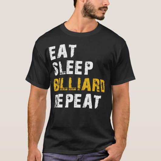 食べ眠ビリヤード Tシャツ (正面)