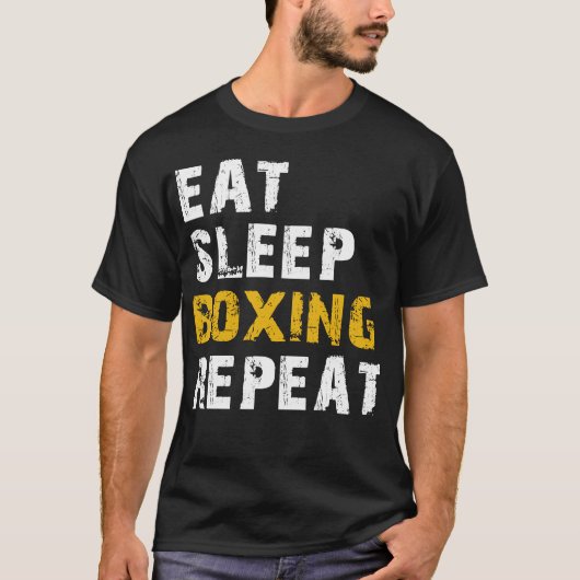食べ眠ボクシング反復 Tシャツ (正面)