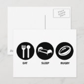食べ眠ラグビー ポストカード (正面/裏面)