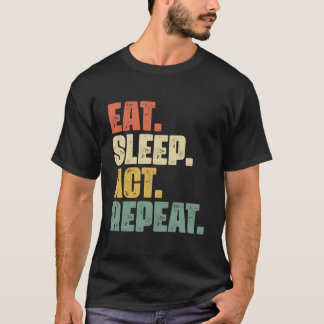 食べ眠幕繰り返しブロードウェイ Tシャツ