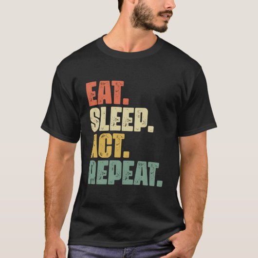 食べ眠幕繰り返しブロードウェイ Tシャツ (正面)
