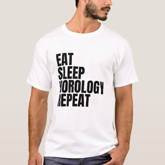 食べ眠時計学の繰り返し Tシャツ (正面)