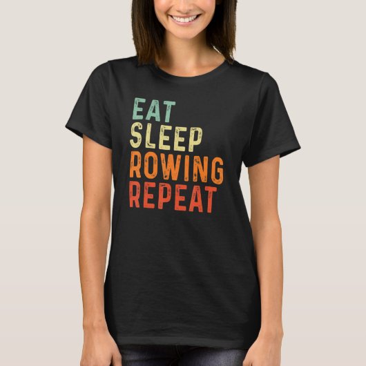 食べ眠眠ローイングリピートレトロヴィンテージ Tシャツ (正面)