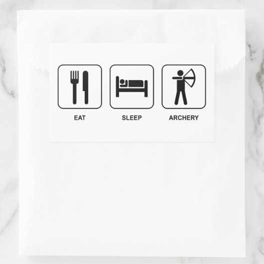 食べ眠 長方形シール (バッグ)