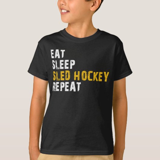 食べ眠SLEDホッケー Tシャツ (正面)