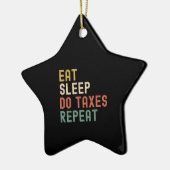食べ睡眠は税金の繰り返しヴィンテージ会計士 セラミックオーナメント (左)