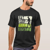 食べ睡眠ウォークリピートカッコいい歩く運動歩行 Tシャツ (正面)