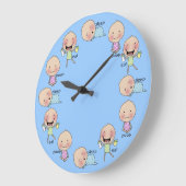 食べ睡眠ウンチベビーの子供部屋の時計 ラージ壁時計 (傾斜)