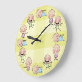 食べ睡眠ウンチベビーの子供部屋の時計 ラージ壁時計 (傾斜)