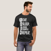 食べ睡眠クロスランニングカントリーリピート Tシャツ (正面フル)
