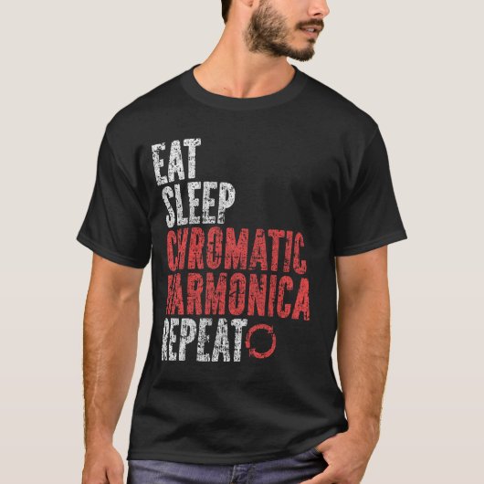 食べ睡眠クロマティックハーモニカ Tシャツ (正面)