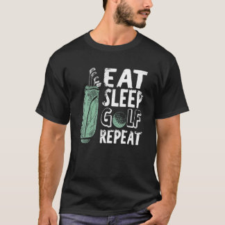 食べ睡眠ゴルフリピートヴィンテージゴルファーOutfi Tシャツ