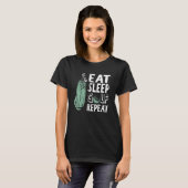 食べ睡眠ゴルフリピートヴィンテージゴルファーOutfi Tシャツ (正面フル)