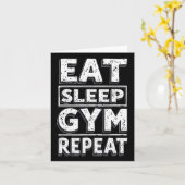 食べ睡眠ジムリピートおもしろいトレーニングユーモアT体重 カード (黄色い花)