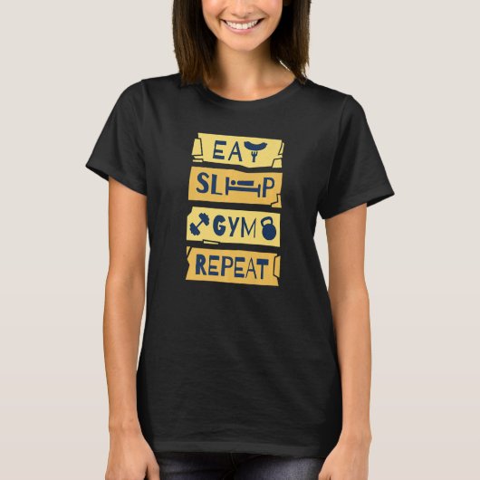 食べ睡眠ジムリピートPremium Tシャツ (正面)