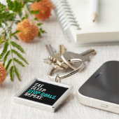 食べ睡眠ストップゴールリピート – Goalkeeper Gift キーホルダー (側面)