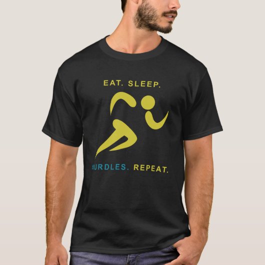 食べ睡眠ハードルがトラックランニングの Tシャツ (正面)