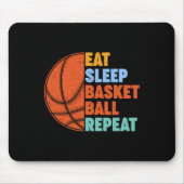 食べ睡眠バスケットボールリピ男性へートティーンズボーイズギール マウスパッド (正面)