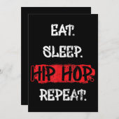 食べ睡眠ヒップホップリピーター旧ラップの学校90sギフト シーズンカード (正面/裏面)
