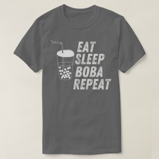 食べ睡眠ボバ反復2 Tシャツ (デザイン正面)