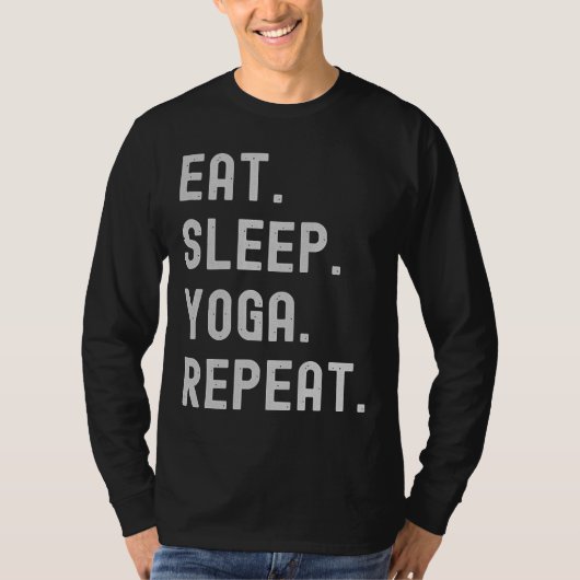 食べ睡眠ヨガ繰り返し60 Tシャツ (正面)