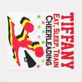 食べ睡眠列チアリーティングカスタム毛布 フリースブランケット (正面(横))