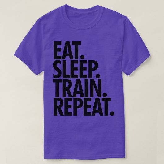 食べ睡眠列車リピート1 Tシャツ (デザイン正面)