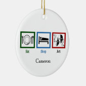 食べ睡眠劇おもしろい俳優 セラミックオーナメント (右)