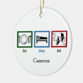 食べ睡眠劇おもしろい俳優 セラミックオーナメント (左)