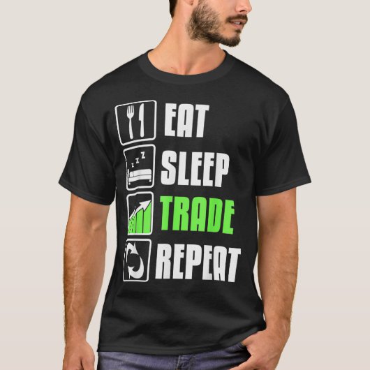 食べ睡眠取引おもしろい再取引 Tシャツ (正面)