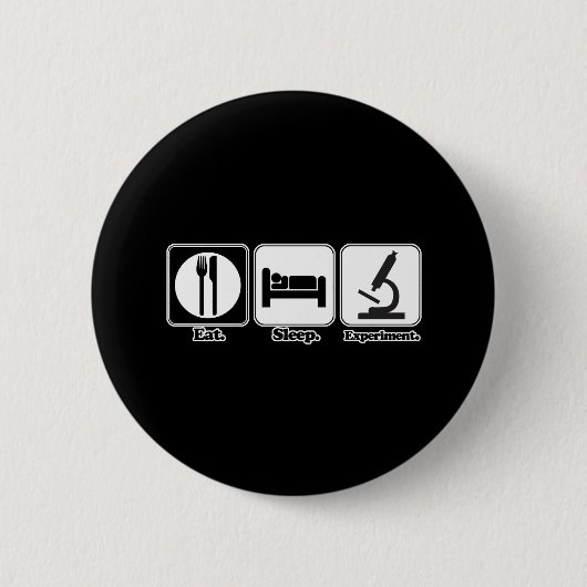 食べ睡眠実験 缶バッジ (正面)